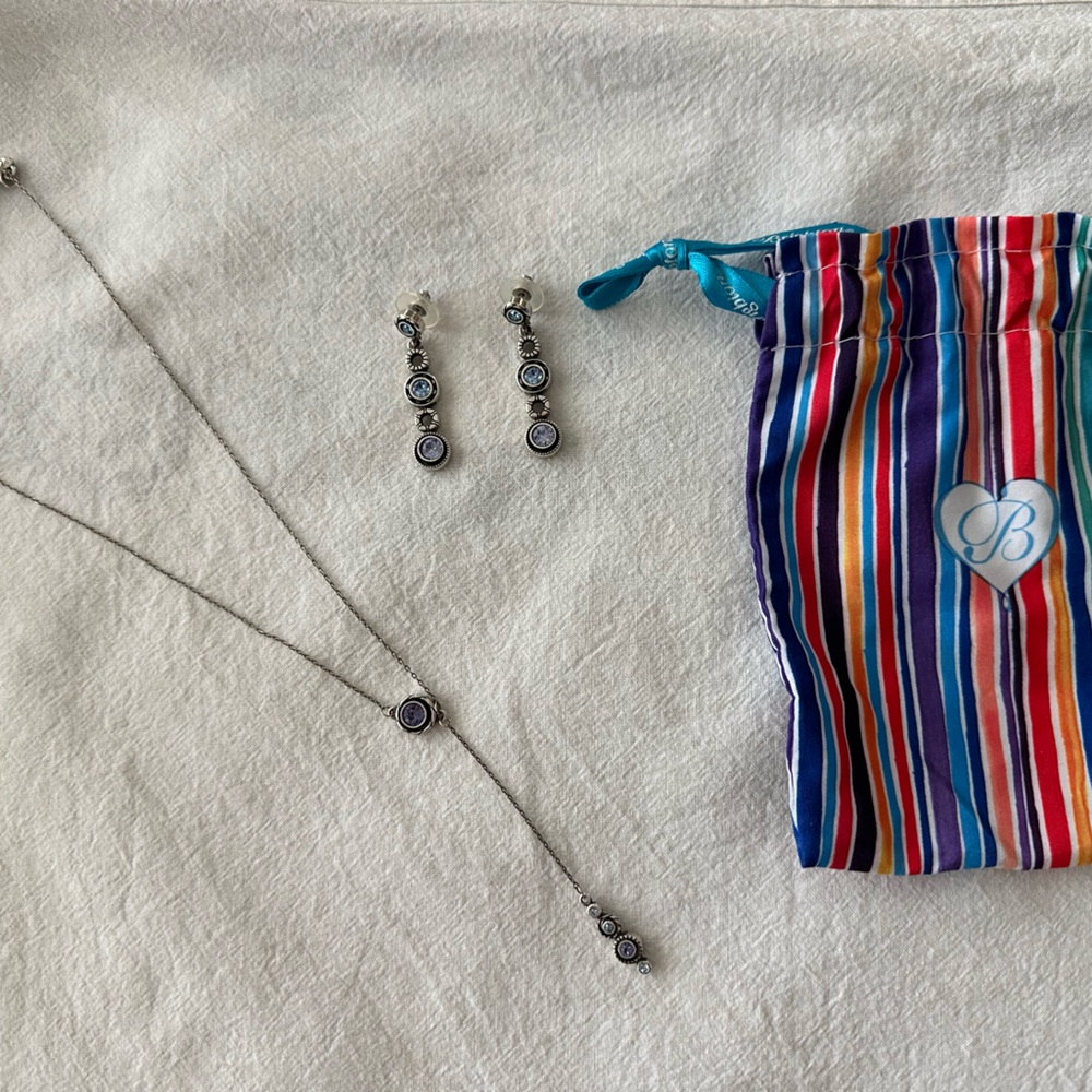 Brighton Silver Necklace with Purple Accents